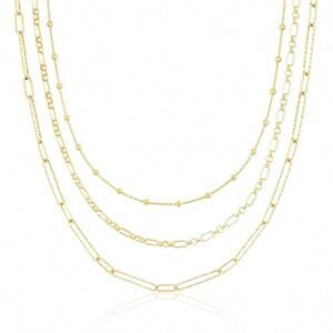 NEW ELA RAE women's triple round oval three layer chain in gold